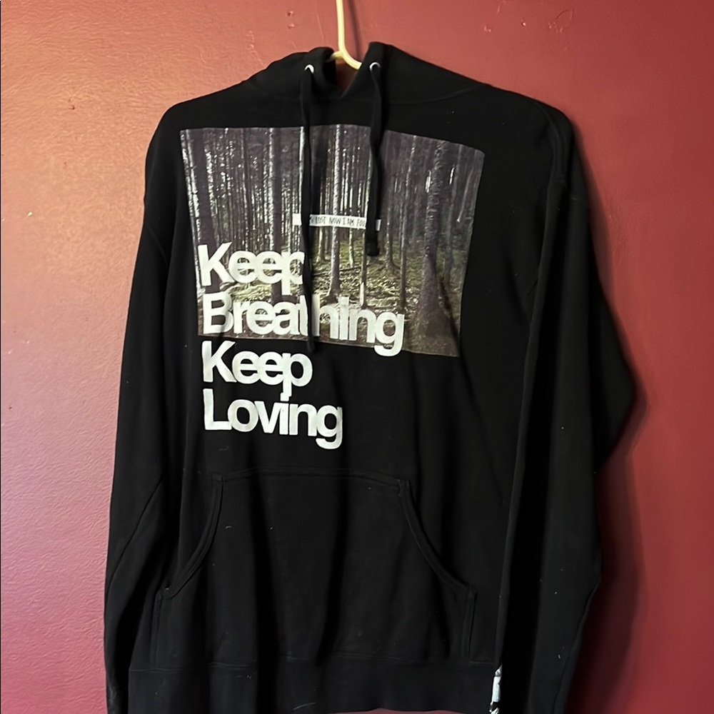 Glamour Kills Black Hoodie with Forest Print